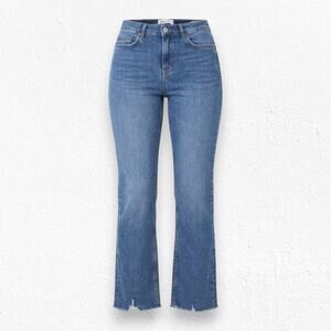 Zara Bootcut Cropped Raw Hem Mid Rise Denim Everyday Bootcut Jeans Size 4